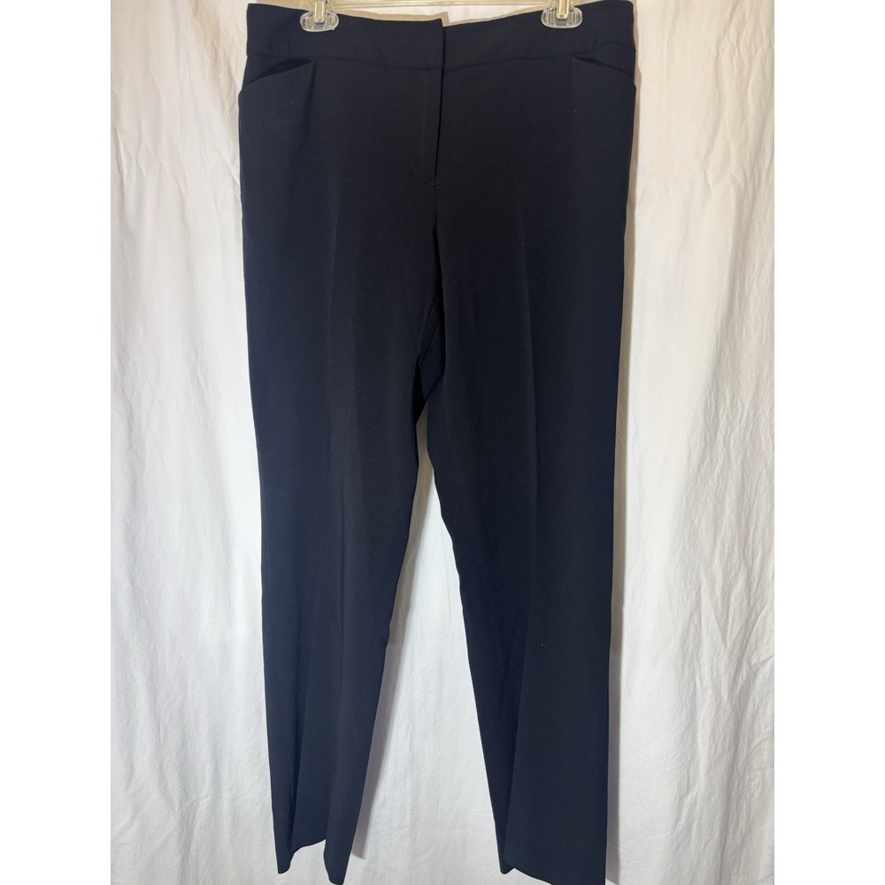 tribal pants women‎ size 10 black straight leg mid Rise pockets E33